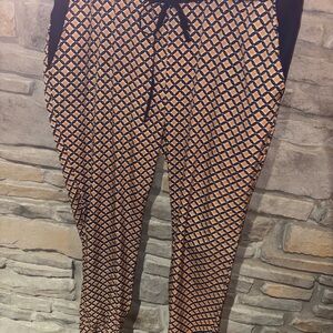 EARTHBOUND Patterned Joggers in Orange and Navy